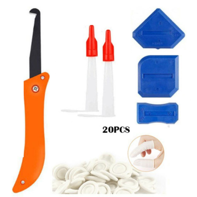 26件套填缝工具折叠钩刀喷嘴塑料刮板密封刮刀乳胶手套填缝工具