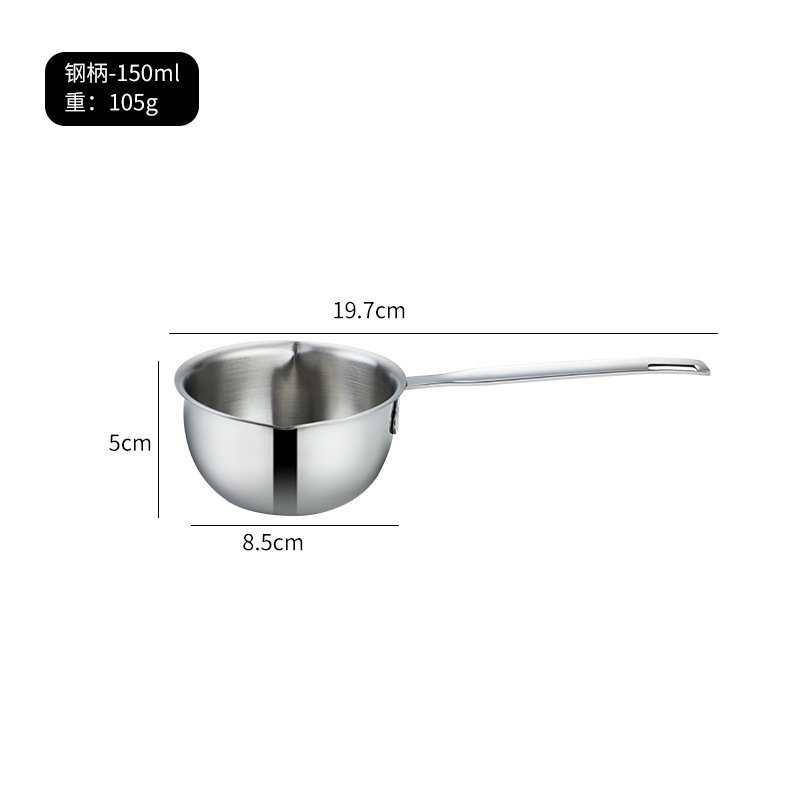 Dao qi 304 olla de vertido de aceite de acero inoxidable engrosada cocina mini olla de leche aceite de hogar verter olla de aceite caliente al por mayor
