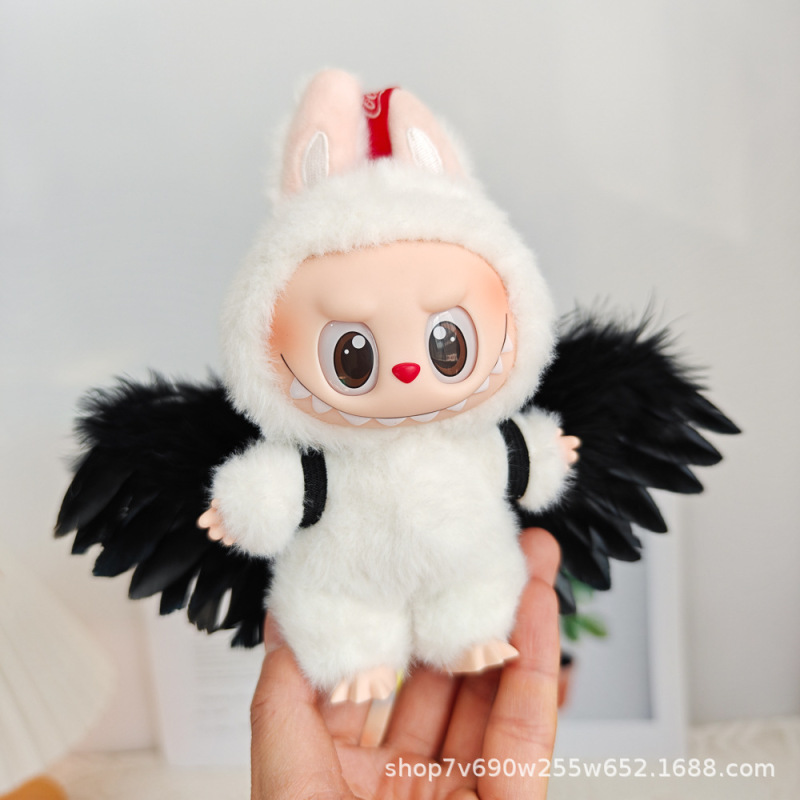 Labubu 3 Labubu ベビードールキーホルダーマカロン服パーティービッグバタフライ人形人形アクセサリージュエリー|undefined