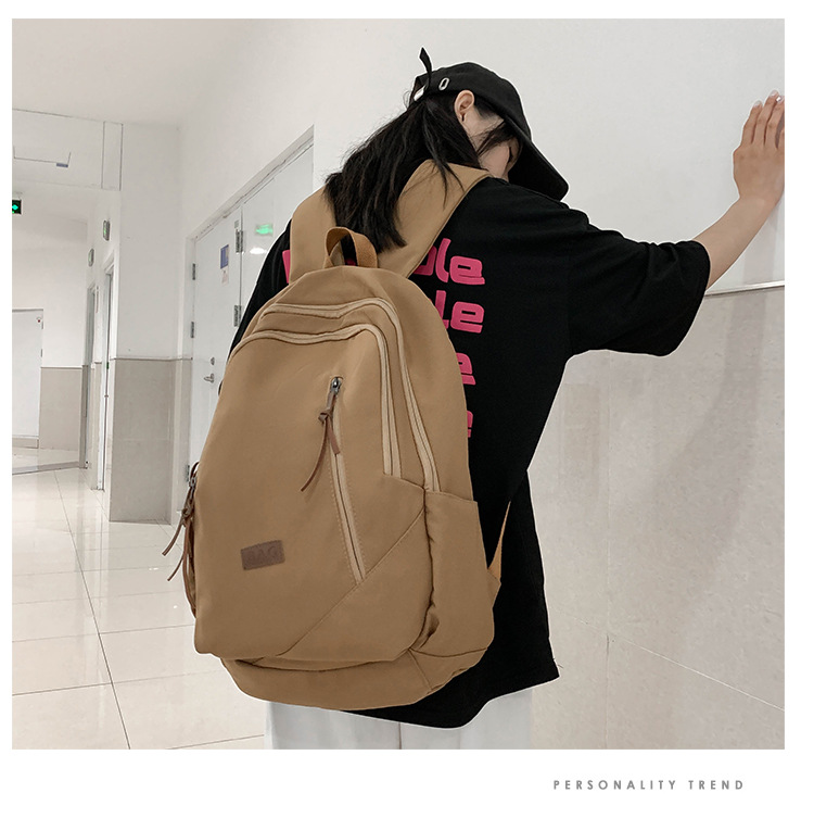 Streetwear Solid Color Square Zipper Functional Backpack display picture 3