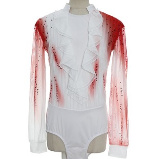 Figure Skating Clothing for Kidsren and Adults Figure Skating Performance Examination Men's Costume Long-Sleeved Tops