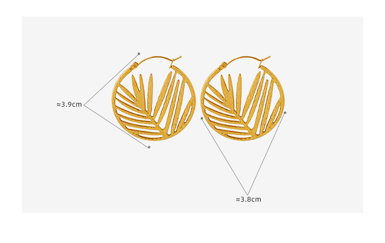 19g Weight 0.03µm-0.05µm Gold Plating Thickness Earrings Event & Party Supplies PVD Coated Real Gold Plated 18K Gold Bamboo 304 Stainless Steel Fashion Waterproof Non Tarnish Earrings