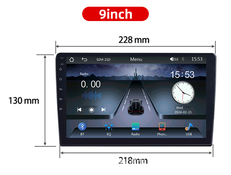 9inch Hd Ips Screen Car-Mounted Mp5 Navigation Wireless Carplay Bluetooth Connection Gps Positioning Audio and Video