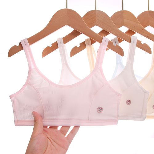 Girls' underwear breathable mesh cotton thin section development girls underwear bra summer children's vest tube top suspenders