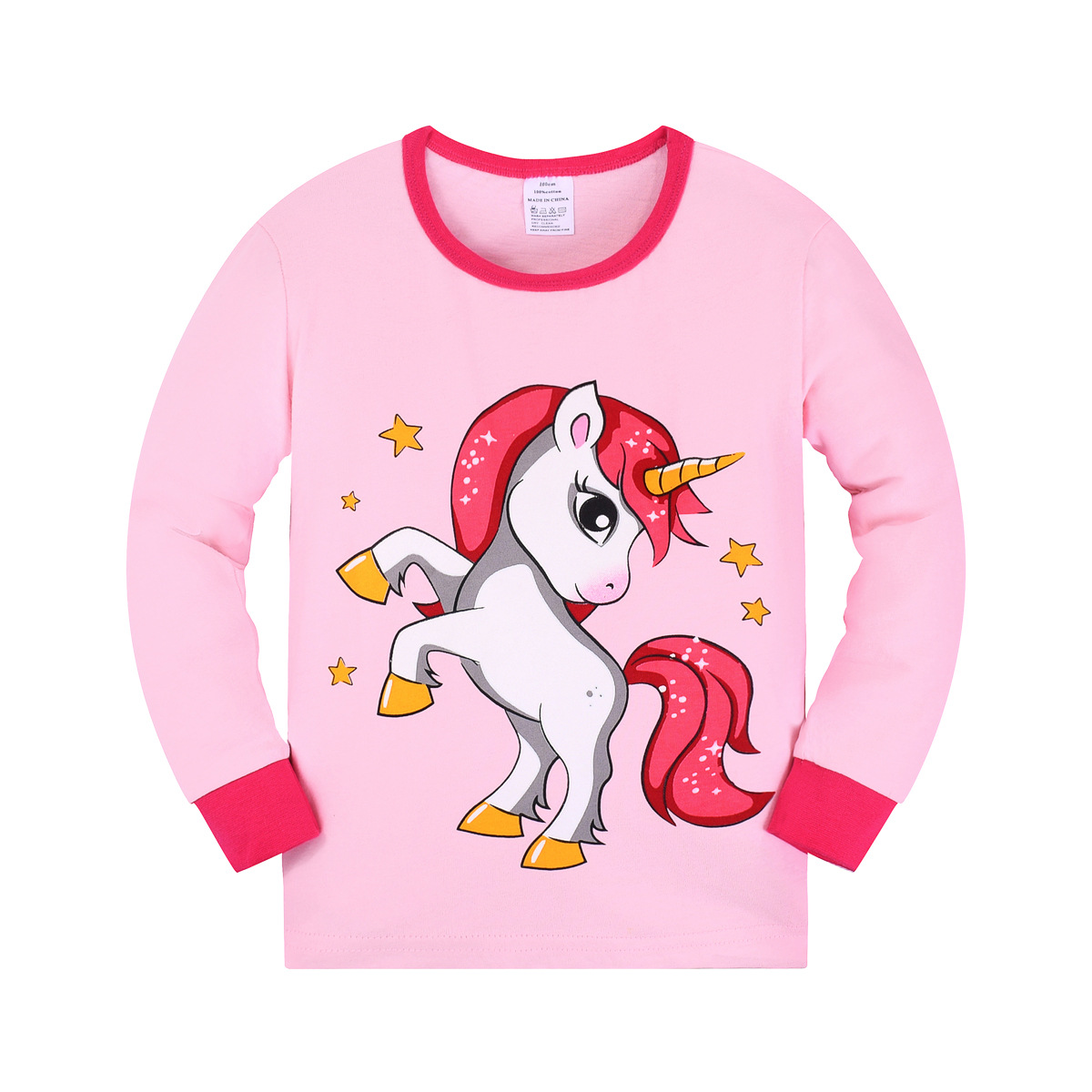 Pijamas de Niños de estilo europeo y americano pijamas de algodón de dos piezas para niñas unicornio homewear Amazon Kids Pijamas