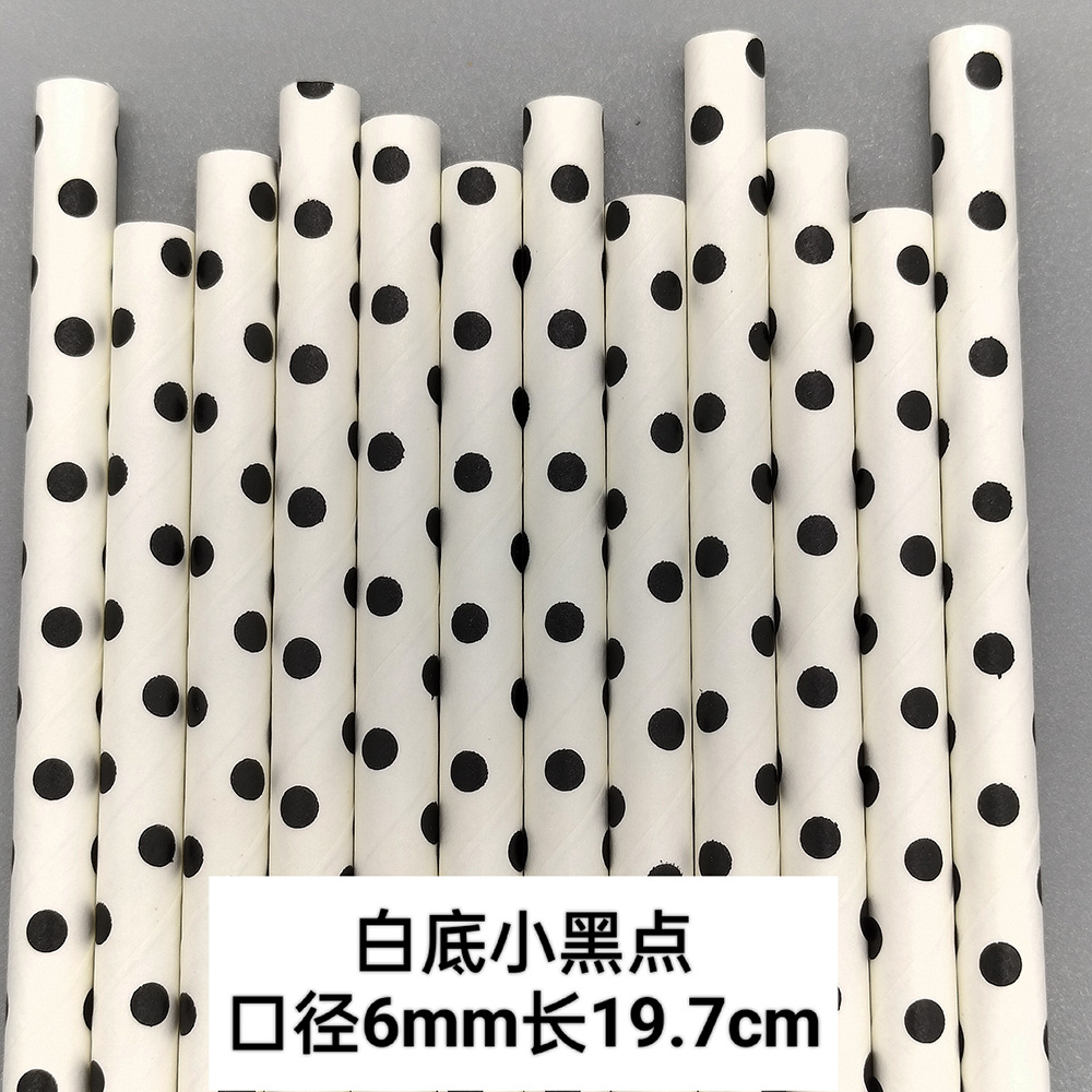Red de papel rojo paja desechable degradable color dot papel paja jugo bebida postre Mesa decorativa paja