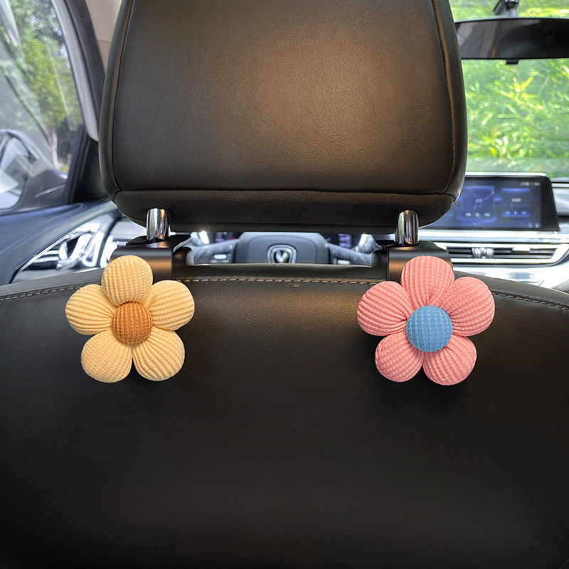 Gancho de coche lindo creativo Gancho de coche multifuncional flor pequeña asiento de coche almacenamiento trasero suministros de coche