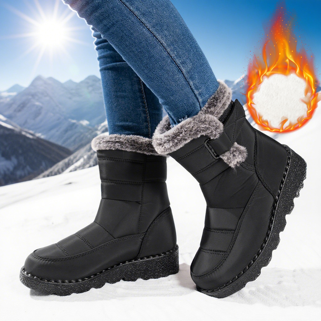 2023 parejas transfronterizas zapatos de algodón botas de nieve de nivel medio a alto al aire libre botas de algodón de felpa de conejo impermeables y antideslizantes tallas grandes 45