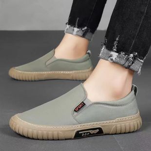 Cross-border men's shoes umbrella cloth low-top pedal driving summer ice silk breathable casual shoes sports men's shoes wholesale
