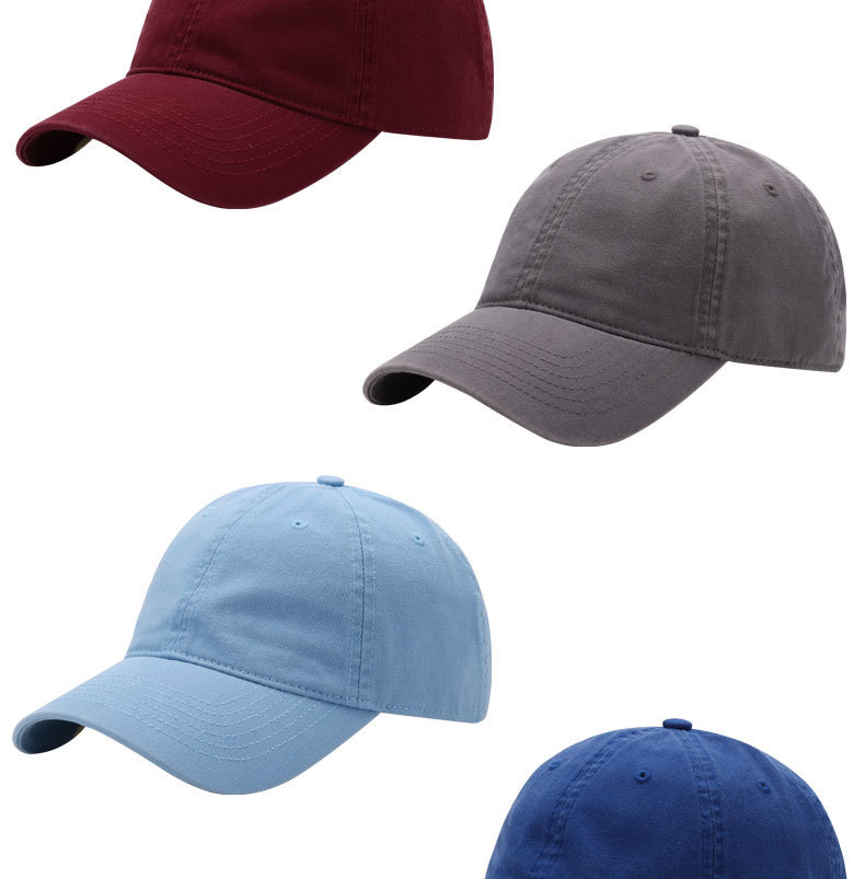 Combed Cotton Baseball Cap Solid Color Water Washed Hat Simple Trendy Duck Bill Cap Outdoor Popular Versatile Soft Top Sun Visor Hat