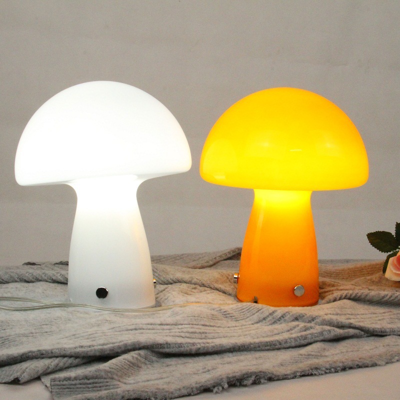 Lámpara de noche de cristal para regalo de boda, lámpara de dormitorio creativa para el hogar, lámpara de mesa decorativa estilo Bauhaus, decoración de ambiente.