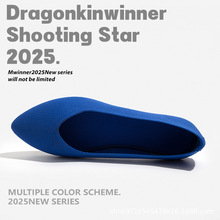 尖头单鞋女2025新款休闲平底鞋浅口懒人一脚蹬蛋卷鞋外贸批发平跟