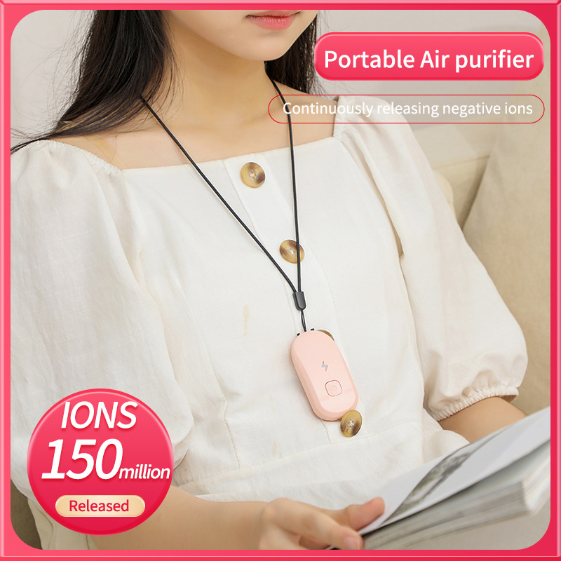 Air Purifier English Version Cross-Border Air Purifier Hanging Neck Negative Ion Sterilization and Deodorization Air Purifier