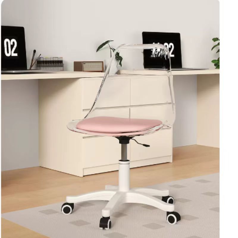 Transparent Acrylic Chair Computer Chair Anchor Office Negotiation Chair Home Dormitory Living Room Plaid Makeup Stool