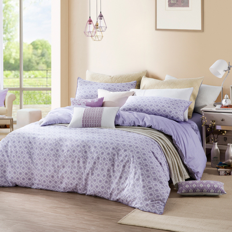 罗莱LOVO家纺时尚梦幻花型特洛床上四件套批发清仓超柔软