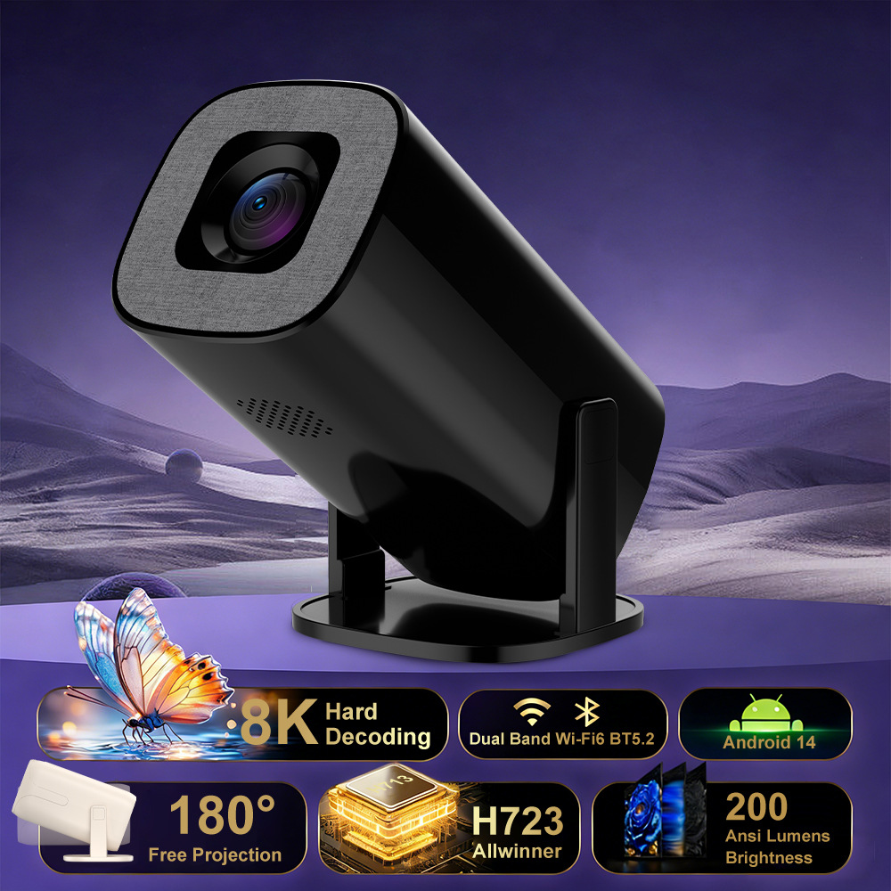 Cross-Border V1 Projector Android 14 Home-Use High-Definition 8K Portable Lcd Ultra-High-Definition Wireless Screen Mirroring P30 Projector