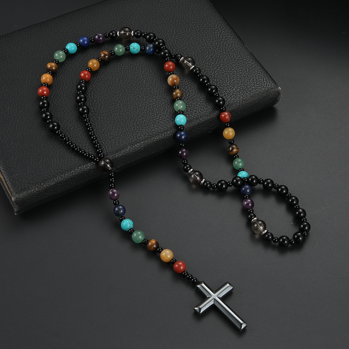 100g Weight Retro Geometric Mixed Materials Unisex Necklace Men Pendant Necklaces