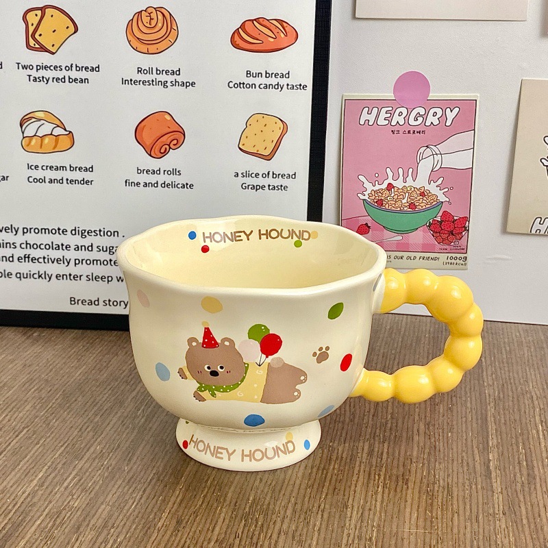 Cute perro de cerámica taza de agua de pareja de chicas taza de oficina taza de café regalo de cumpleaños taza de cerámica