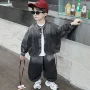 宽松新款春秋男童套装