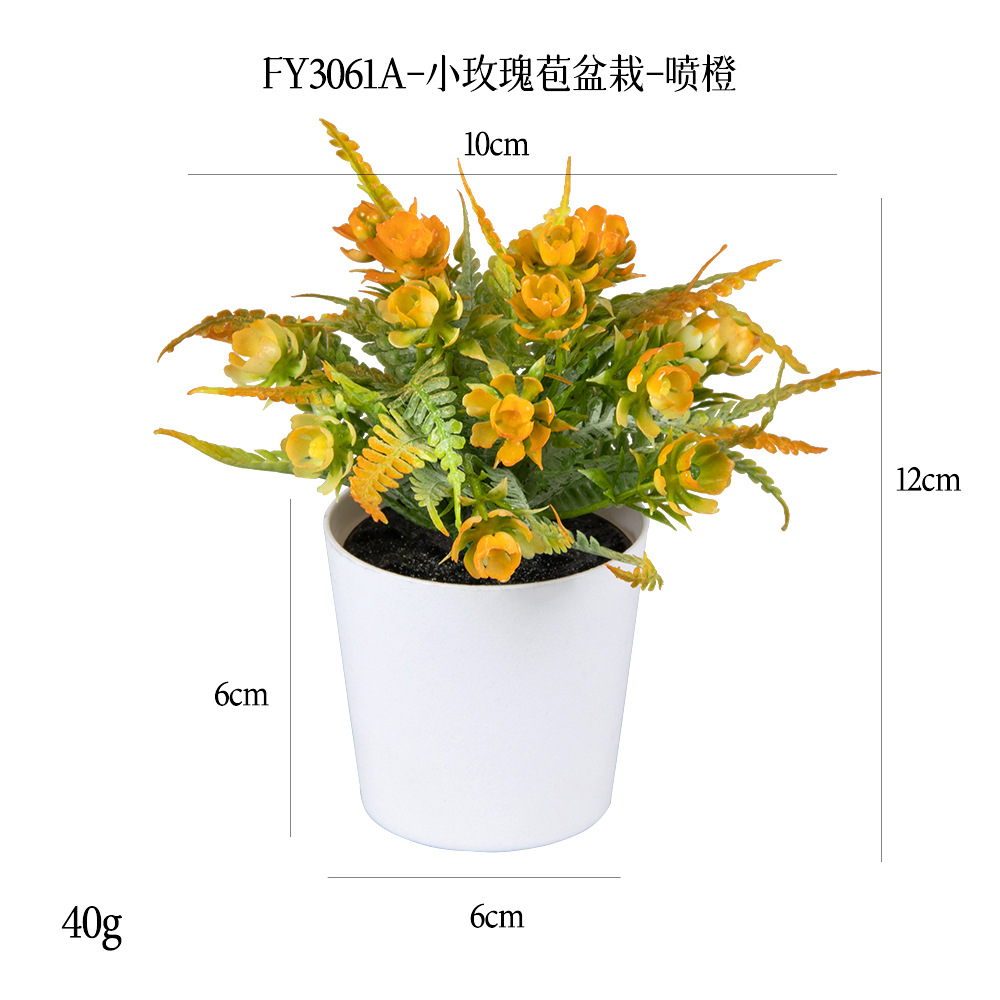 Más de 100 tipos de flores y plantas verdes artificiales, combinaciones de plantas artificiales en macetas de plástico, flores artificiales de gran venta transfronterizas, mini bonsáis artificiales, fuentes de suministro. image 18