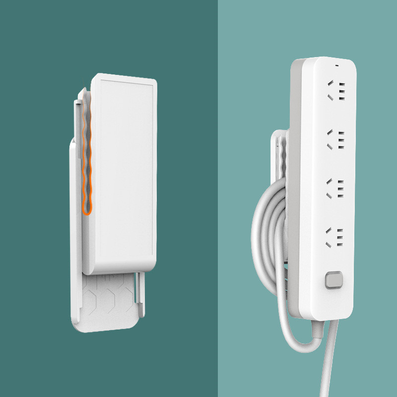 Fila enchufe titular Punch-libre de pared sin fisuras enchufe de la placa de enchufe de alambre de almacenamiento universal de cable fijo organizador