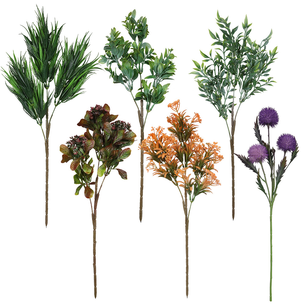 百款单支长杆仿真绿植家居瓶花仿真植物单支尤加利树杆造景找工厂