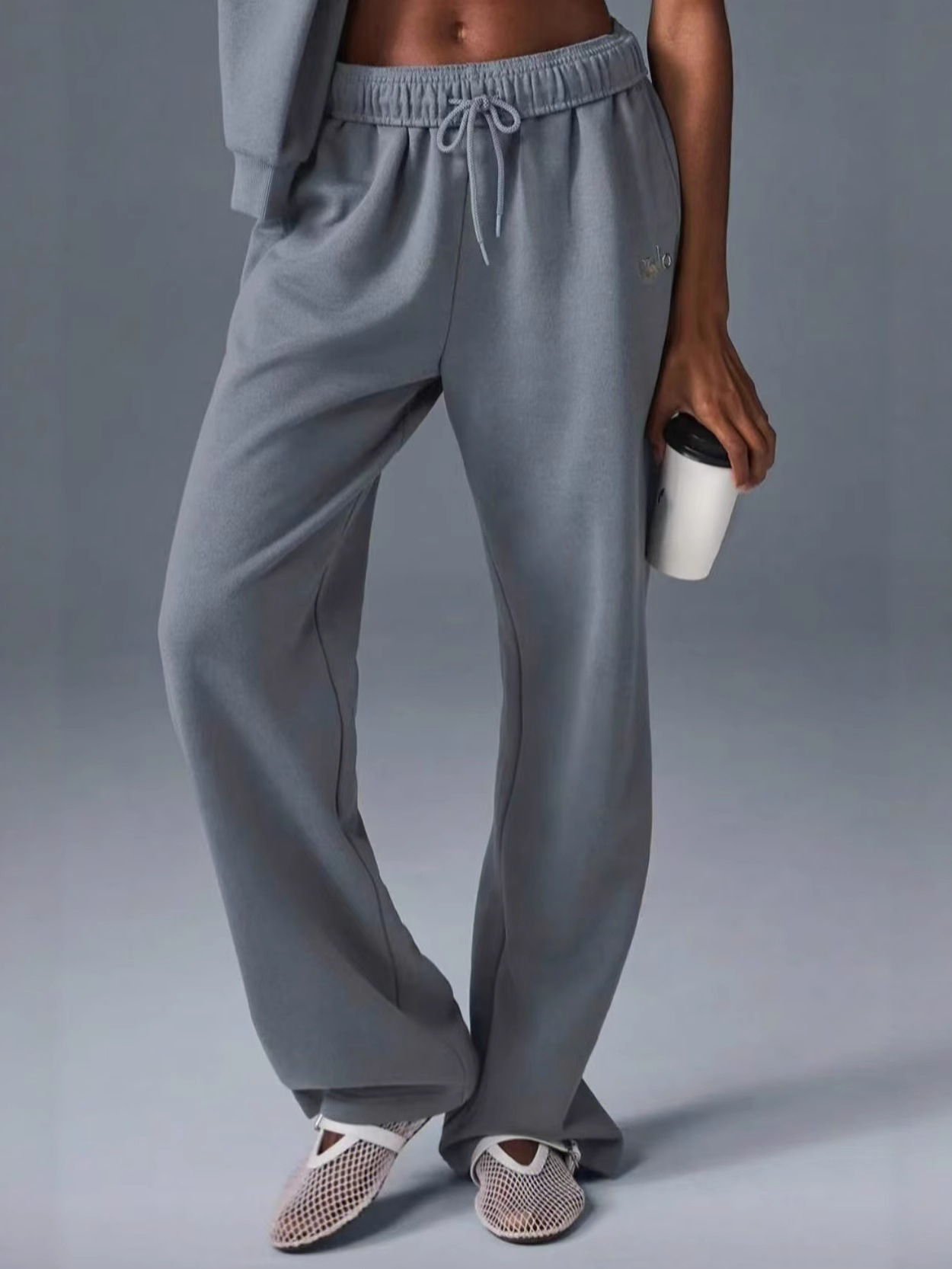 Versión correcta de otoño y invierno nueva marca de moda a * o pantalones de piernas anchas de cintura alta casual pantalones rectos para hombres y mujeres