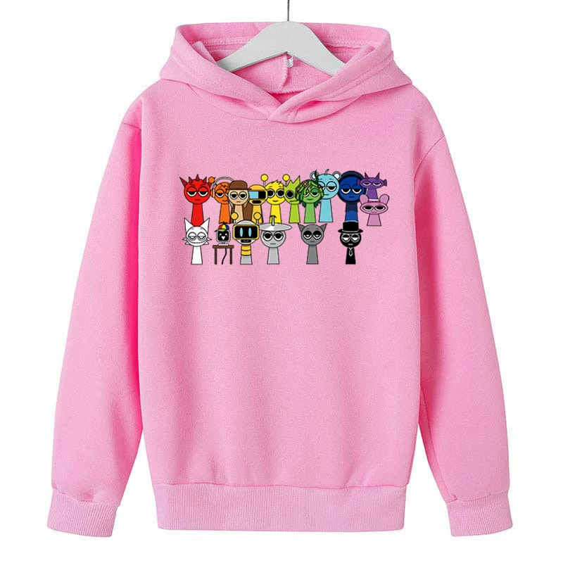 Детская толстовка новый стиль Sprunki rhythm box game peripheral clothes круглый ворот, хлопок и бархат top детская одежда