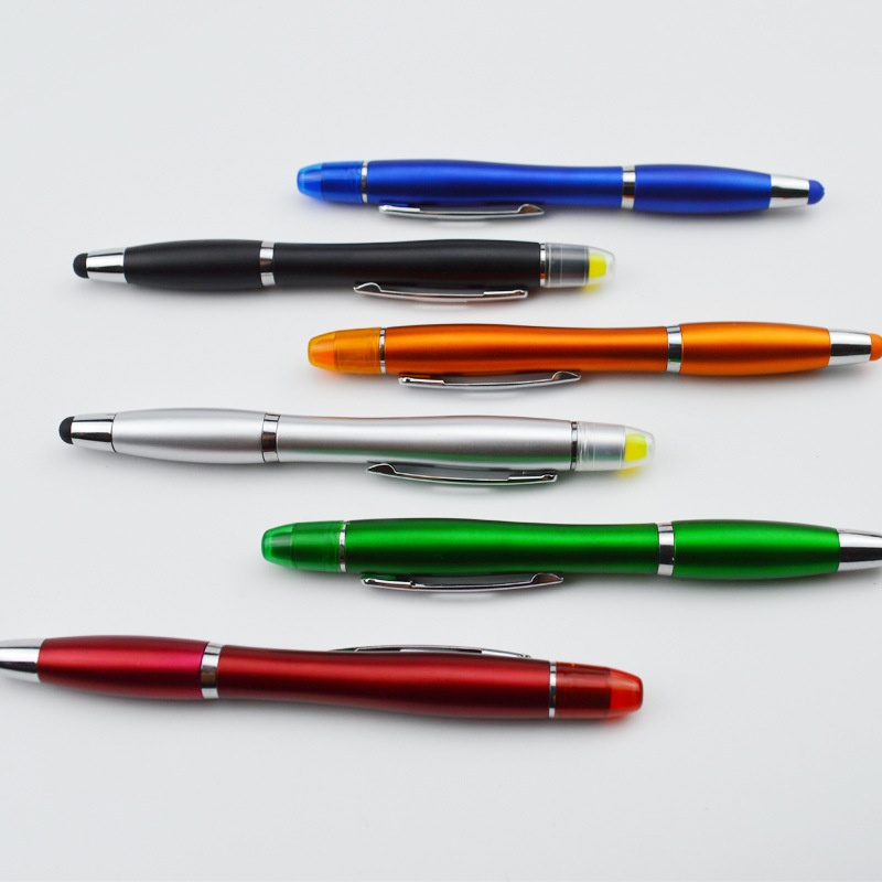 Papelería bolígrafo fluorescente sólido táctil publicidad pluma multiusos Promoción de regalo pluma capacitiva giro pluma fábrica al por mayor
