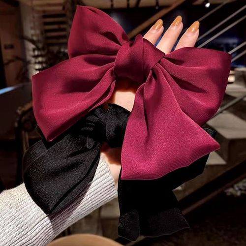 Korean red big bow hairpin on the back of the head Internet celebrity spring clip hairpin white girl hair top clip headdress