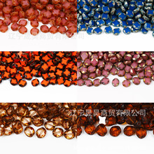 批发捷克进口9×8mm单孔椭圆十字切面玻璃珠DIY串珠配件饰品材料