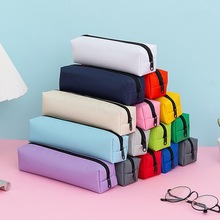 笔袋定制印Logo简约纯色空白布文具盒印图文字广告儿童小礼品赠品
