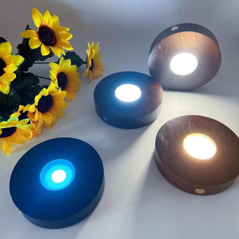 スポット無垢材発光ベースアップグレードバージョンピーチウッドカラー充電式ランプホルダー木製 LED ナイトライト工芸品バッチ|undefined