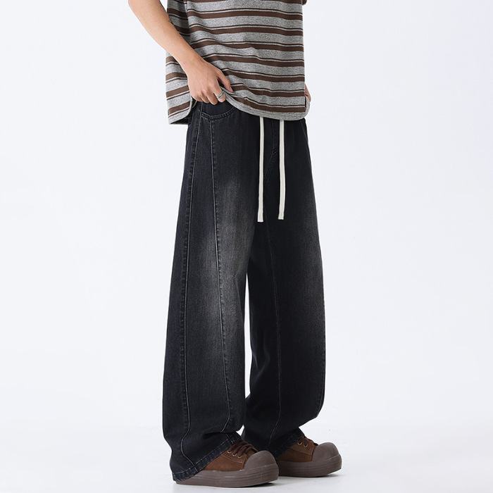 Dambonión| Primavera nuevos pantalones rectos de jeans elásticos para hombres, pantalones casuales de estilo americano para hombres