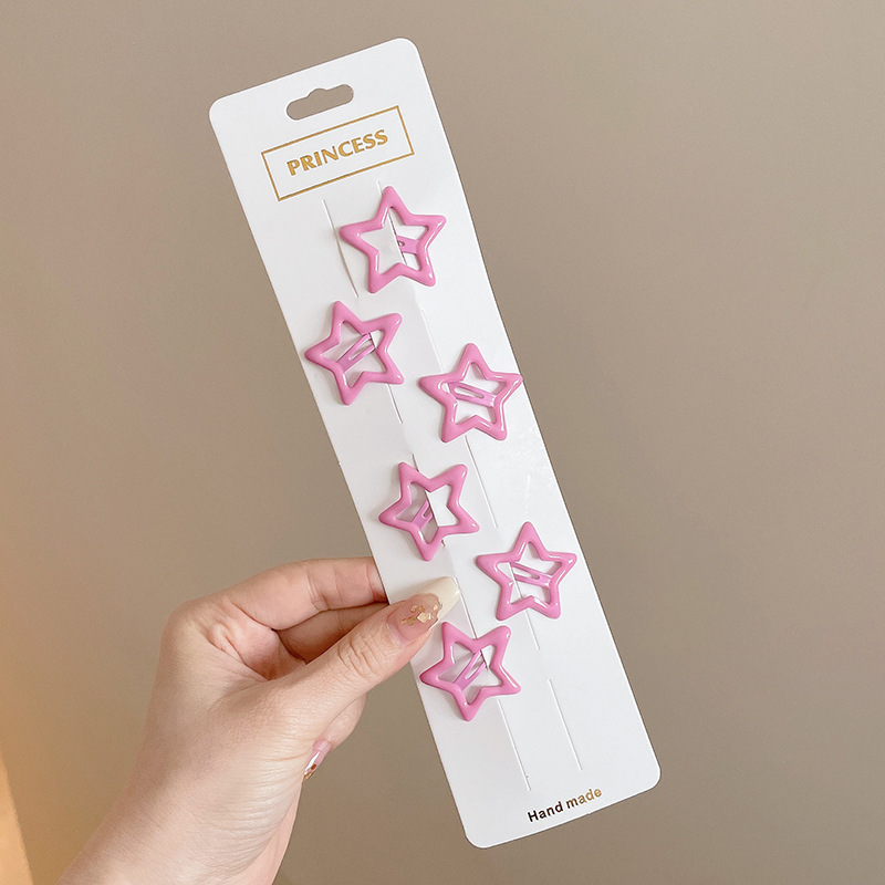 Sweet girl star clip para el cabello 2025 nuevo clip para el cabello de bebés femininos clip para el cabello lateral clip para el cabello de color