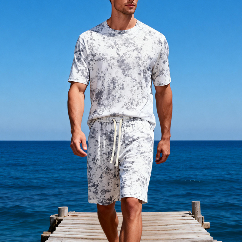 [Cross-border Exclusive] Beach Casual Tie-Dye Set - Seaside Resort Style