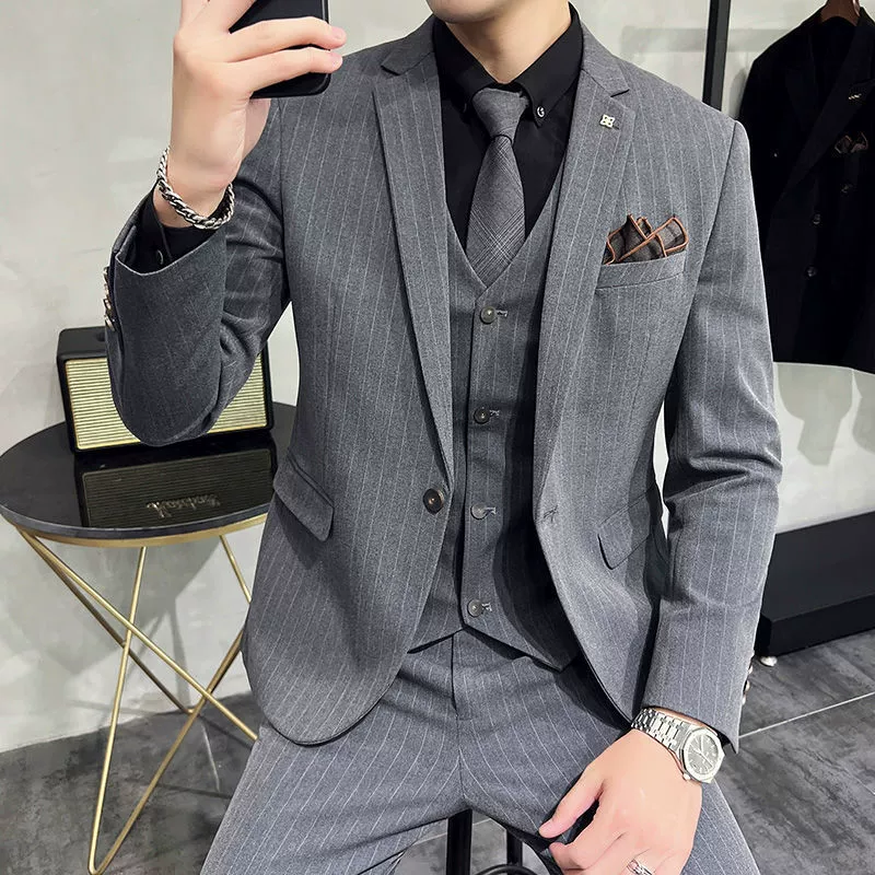 Classic suit jacket, set, high-quality style, Korean style, plus size