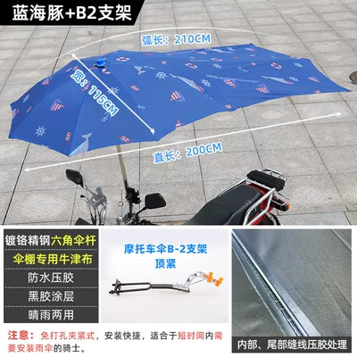 Elektromobil üçün ön şüşə çətiri (günlük) | Umbrella Tricycle Electric Vehicle - thick-vinyl-21m-blue-dolphin-b2-stand-other