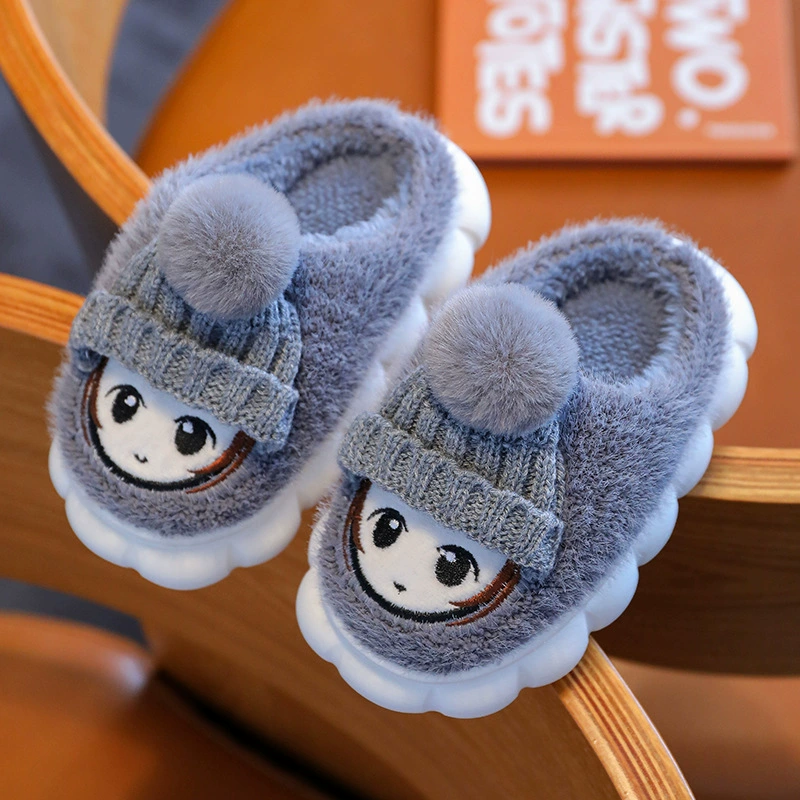 Детские тапочки Зимний мальчик интерьер домашний мультфильм милый ребенок ребенок хлопок тапочка теплая девочка хлопчатобумажные тапочки