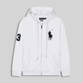 Zip-Up White Black Big Pony