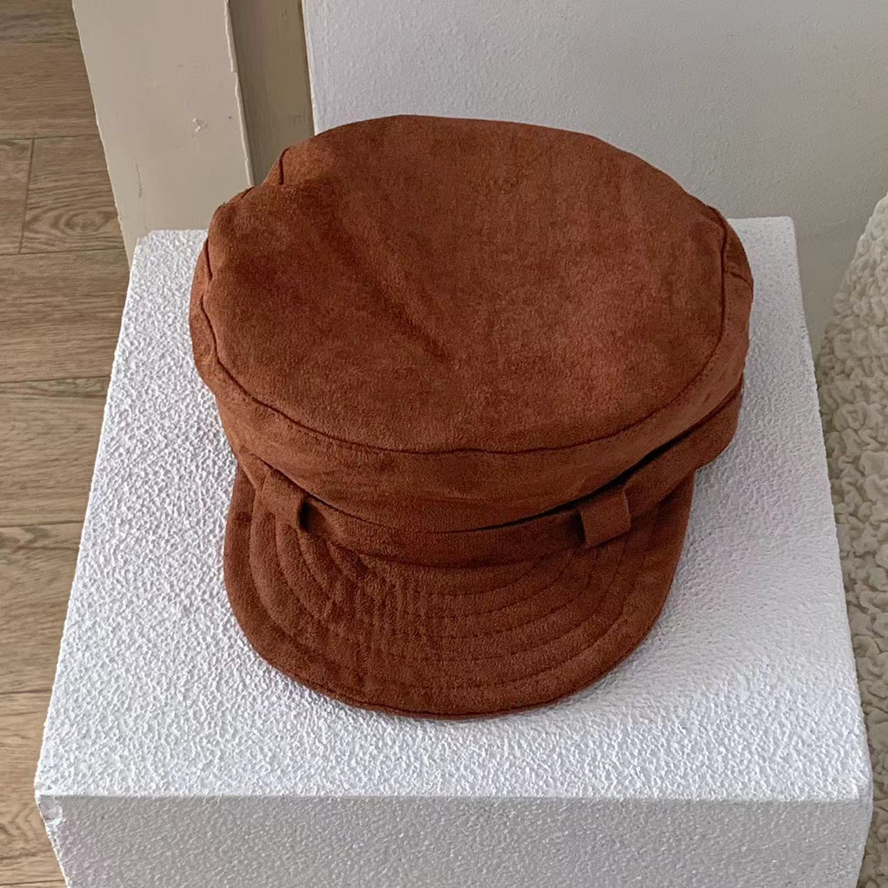 Unisex Lady Simple Style Solid Color Curved Eaves Beret Hat display picture 4