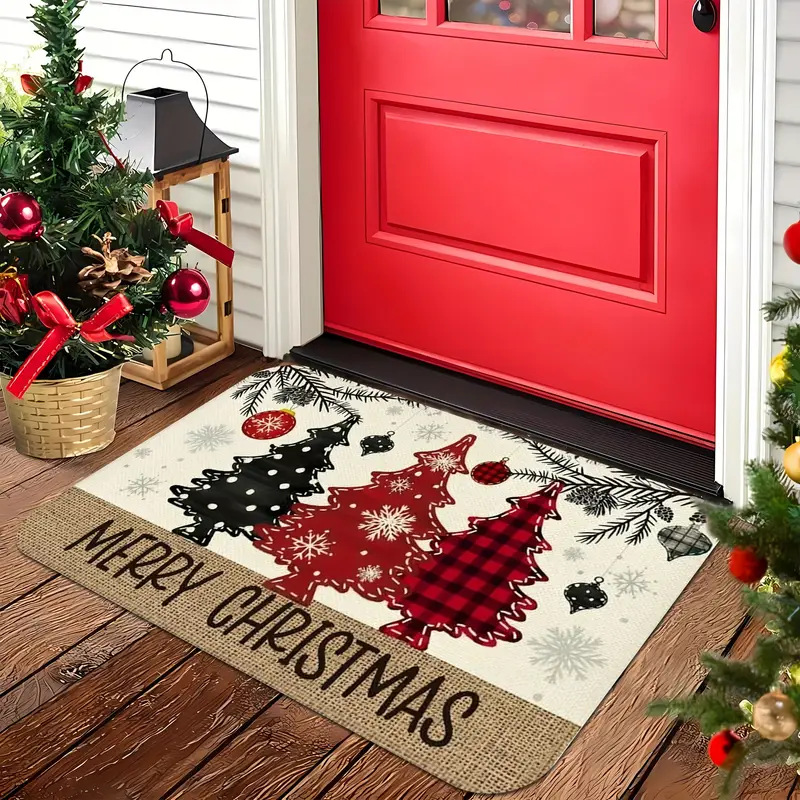 Cross-border door mat Christmas snowman household entrance door rubbing mat dirty absorbent mat wholesale