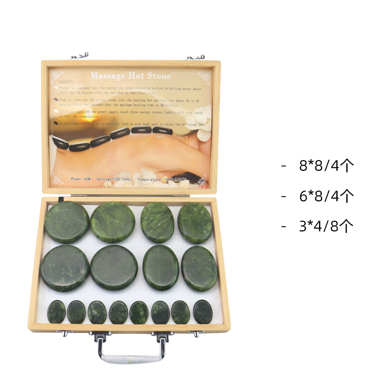 Masaje de oliva de jade calentamiento de masaje de todo el cuerpo calentamiento de temperatura constante Masaje de oliva de jade calentamiento conjunto