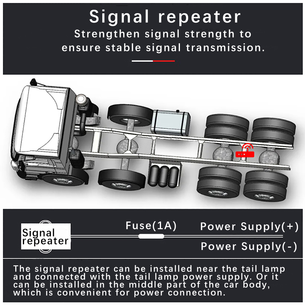 6-wheel heavy truck box cargo fire high-precision truck tire pressure monitoring system tire pressure detector solar external