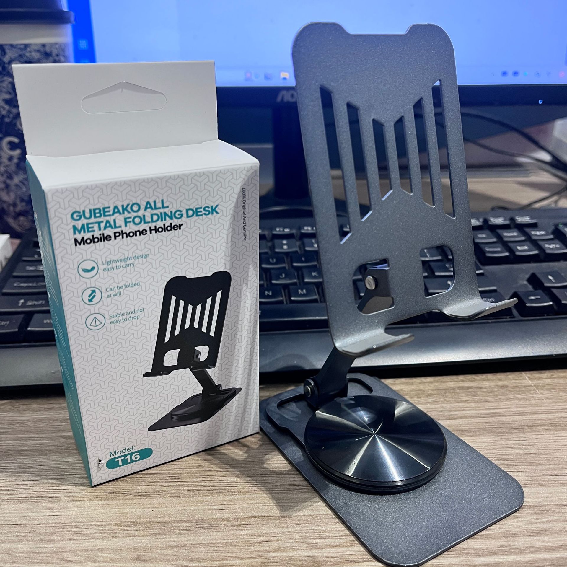 Space gray [full metal★360 degree rotation★Universal for mobile phones and tablets]