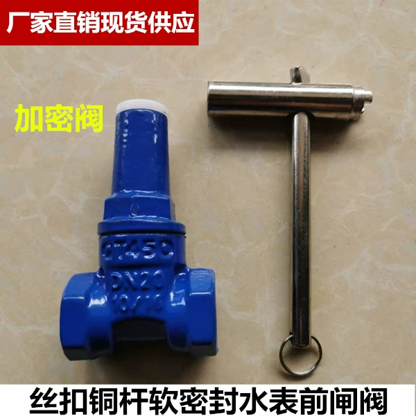 Запирающийся затвор с мягким уплотнением и треугольным ключом для водомера перед переключателем клапана, клапан с внутренней резьбой.