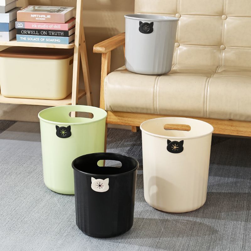 Ins Simple Large-Capacity Household Trash Can Living Room Bedroom Kitchen Bathroom Paper Basket Student Dormitory Trash Can