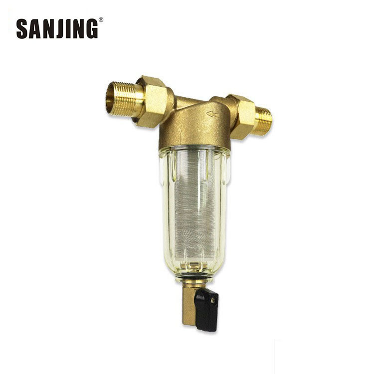 Cobre pre-filtro de retrolavado de acero inoxidable filtro de malla de agua filtro de agua sin núcleo-cambio de tubo purificador de agua al por mayor