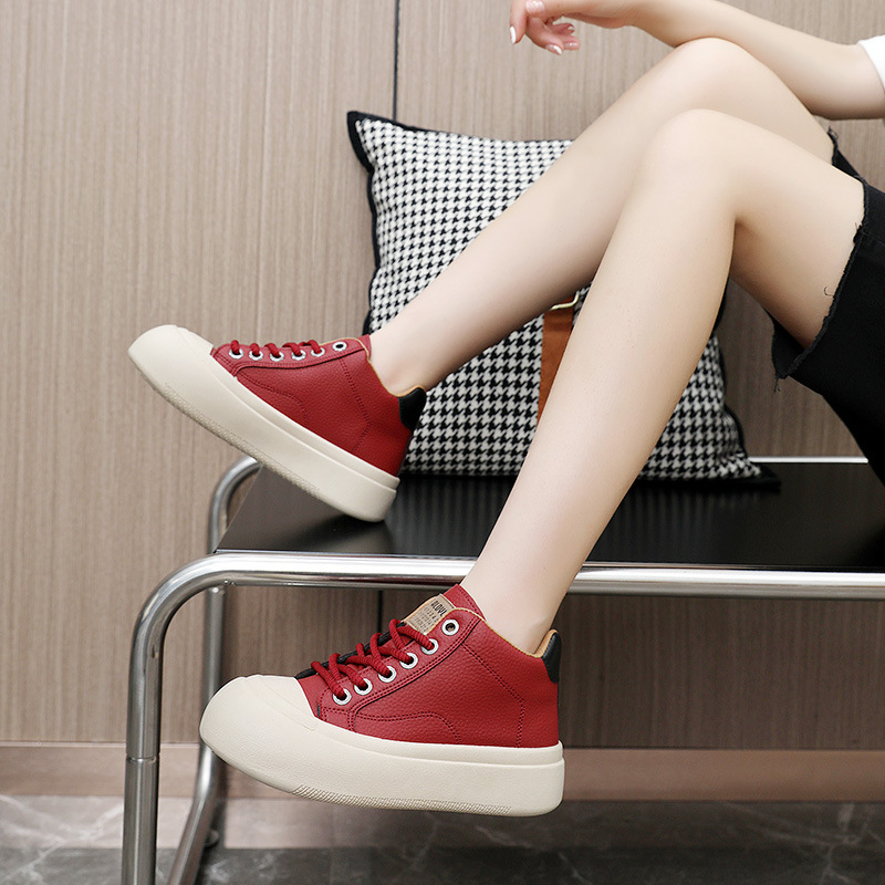 Zy8957 Neue schlichte Freizeitschuhe für Damen, neue koreanische Version für Frühling und Herbst, atmungsaktive Sneaker mit Absatzverstärkung_voghion.com