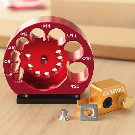 Custom -8-hole electric drill car round device adjustable car round wood stick wood tenon long square strip into round wood strip woodworking DIY